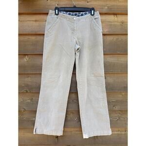 Horny Toad beige corduroy straight leg pants size 6